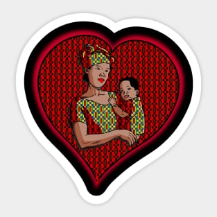 Mother and baby with a heart Sticker